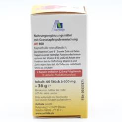 GRANATAPFEL 500 mg plus Vit.C+B12+Zink+Selen Kaps. 60 Stück