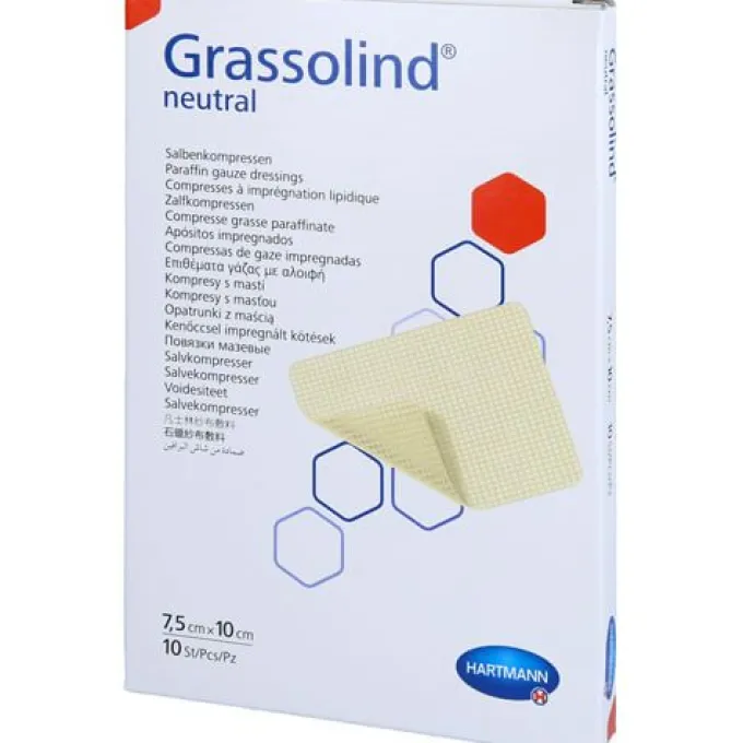 GRASSOLIND Salbenkompressen 7,5x10 cm steril 10 St