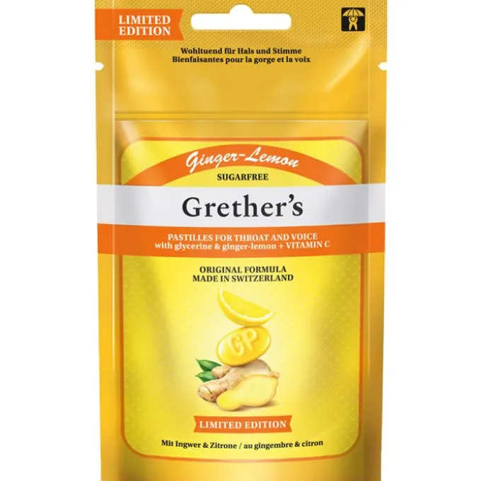 GRETHERS Ginger Lemon zuckerfrei Past.Beutel Ref. 75 g