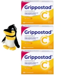 GRIPPOSTAD C Hartkapseln (3x24 St) + Pinguin Schlüsselanhänger 3 St  à 24 St