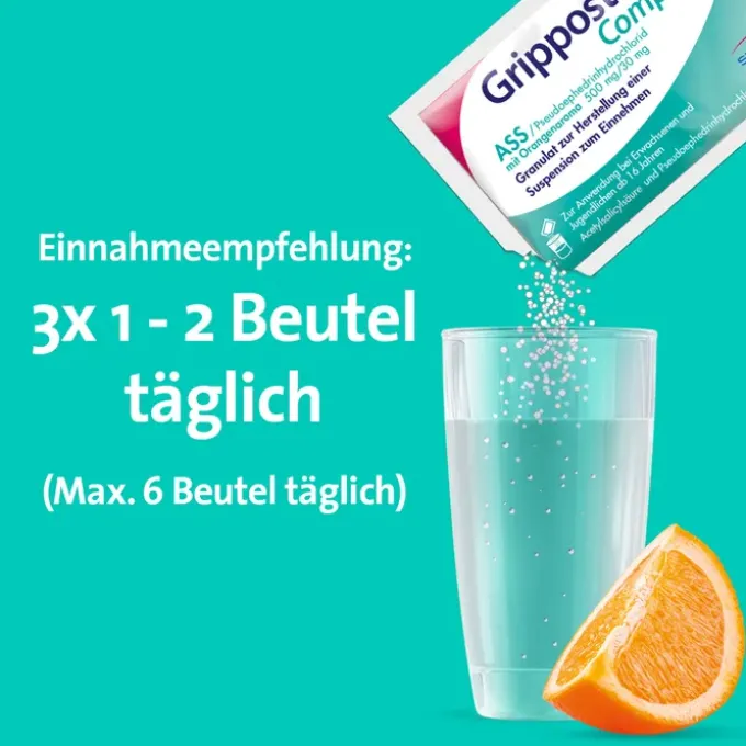 GRIPPOSTAD Complex ASS/Pseudoeph.500/30 mg Orange 10 St