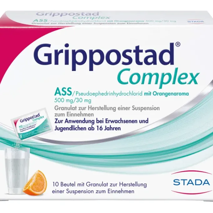 GRIPPOSTAD Complex ASS/Pseudoeph.500/30 mg Orange 10 St