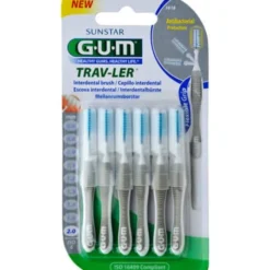 GUM TRAV-LER 2,0mm Kerze grau Interdental+6Kappen 6 St