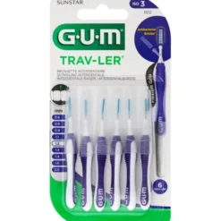 GUM TRAV-LER 1,2mm Kerze lila Interdental+6Kappen 6 St