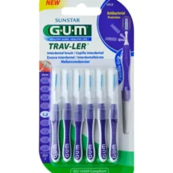GUM TRAV-LER 1,2mm Kerze lila Interdental+6Kappen 6 St