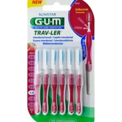 GUM TRAV-LER 1,4mm Kerze pink Interdental+6Kappen 6 St