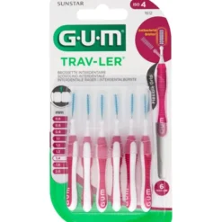 GUM TRAV-LER 1,4mm Kerze pink Interdental+6Kappen 6 St