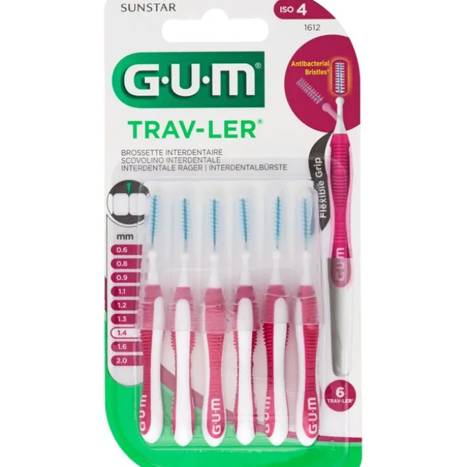 GUM TRAV-LER 1,4mm Kerze pink Interdental+6Kappen 6 St