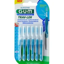 GUM TRAV-LER 1,6mm Tanne blau Interdental+6Kappen 6 St