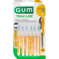GUM TRAV-LER 1,3mm Tanne gelb Interdental+6Kappen 6 St
