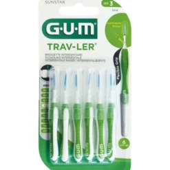GUM TRAV-LER 1,1mm Tanne grün Interdental+6Kappen 6 St