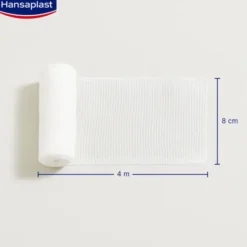 HANSAPLAST elastische Fixierb.gekreppt 8 cmx4 m 1 St