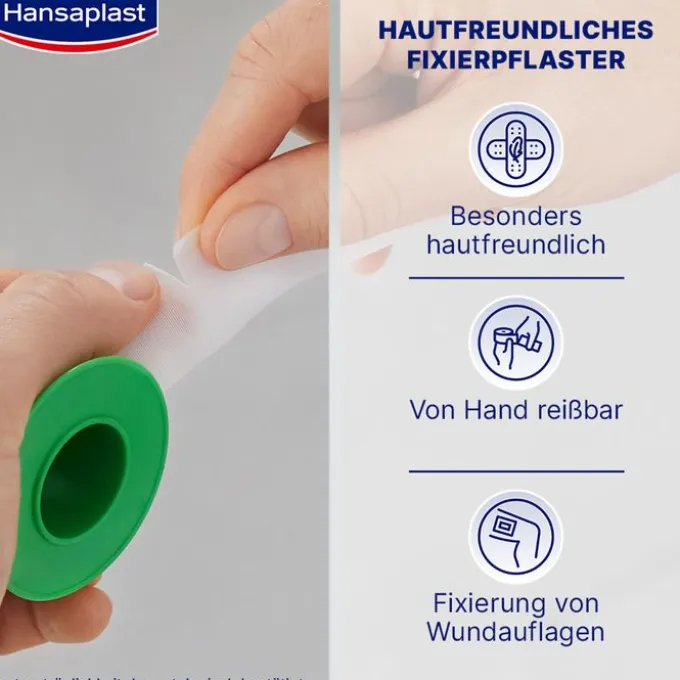 HANSAPLAST Fixierpfl.Sensitive 1,25 cmx5 m 1 St