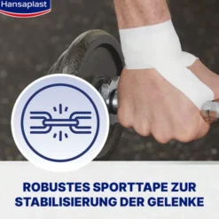 HANSAPLAST robustes Sporttape 3,8 cmx10 m weiß 1 St