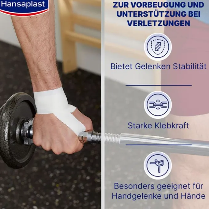 HANSAPLAST robustes Sporttape 3,8 cmx10 m weiß 1 St