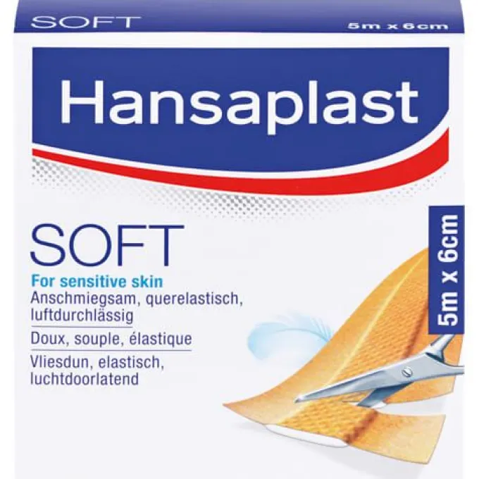 HANSAPLAST Soft Pflaster 6 cmx5 m Rolle 1 St