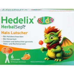 HEDELIX HerbalSept Hals Lutscher Kids 6 St