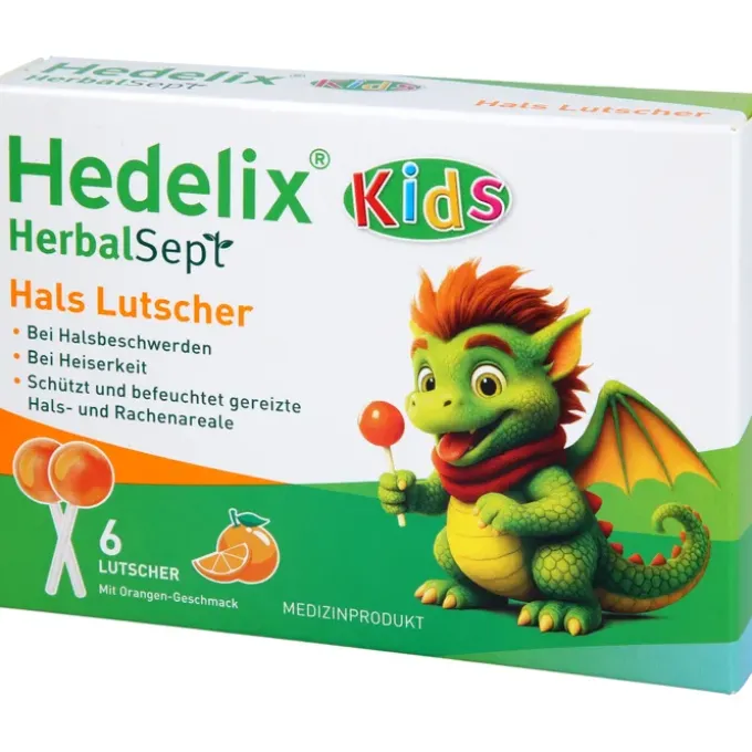 HEDELIX HerbalSept Hals Lutscher Kids 6 St