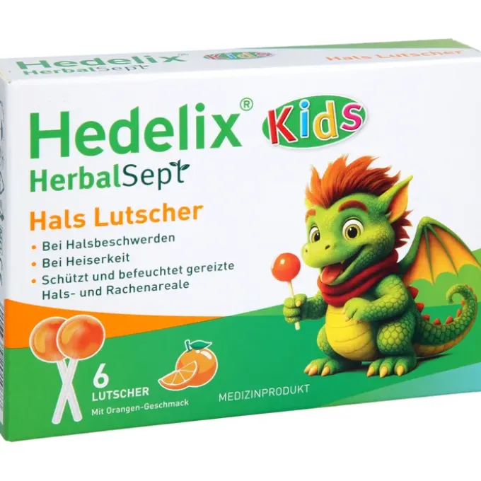 HEDELIX HerbalSept Hals Lutscher Kids 6 St