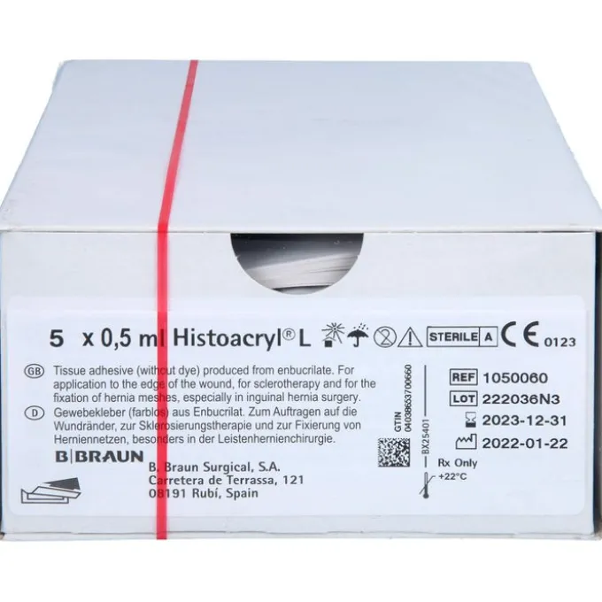 HISTOACRYL Gewebekleber farblos Ampullen 5X0,5 ml
