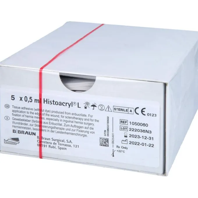 HISTOACRYL Gewebekleber farblos Ampullen 5X0,5 ml