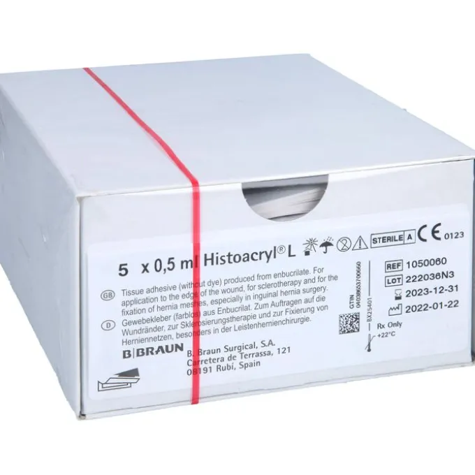 HISTOACRYL Gewebekleber farblos Ampullen 5X0,5 ml