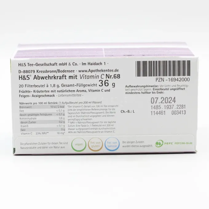 H&S Abwehrkraft mit Vitamin C Filterbeutel 20 Stück