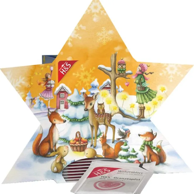 H&S Adventskalender Stern Filterbeutel 24 Stück