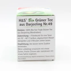 H&S Bio Grüner Tee aus Darjeeling Filterbeutel 20 Stück