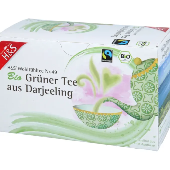 H&S Bio Grüner Tee aus Darjeeling Filterbeutel 20 Stück