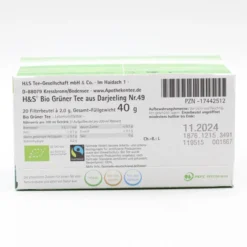 H&S Bio Grüner Tee aus Darjeeling Filterbeutel 20 Stück