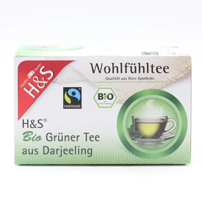 H&S Bio Grüner Tee aus Darjeeling Filterbeutel 20 Stück
