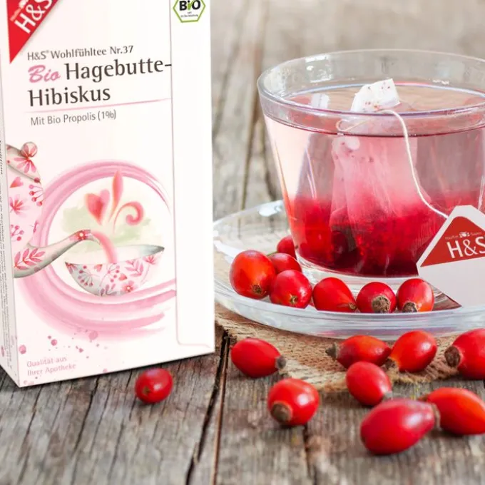 H&S Bio Hagebutte-Hibiskus Filterbeutel 20 Stück