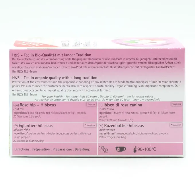 H&S Bio Hagebutte-Hibiskus Filterbeutel 20 Stück