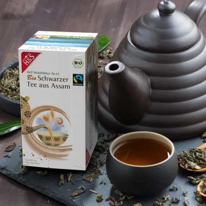 H&S Bio Schwarzer Tee aus Assam Filterbeutel 20 Stück