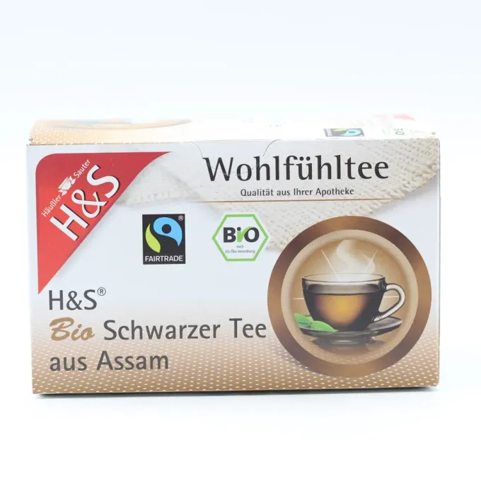 H&S Bio Schwarzer Tee aus Assam Filterbeutel 20 Stück
