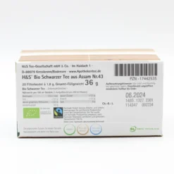 H&S Bio Schwarzer Tee aus Assam Filterbeutel 20 Stück