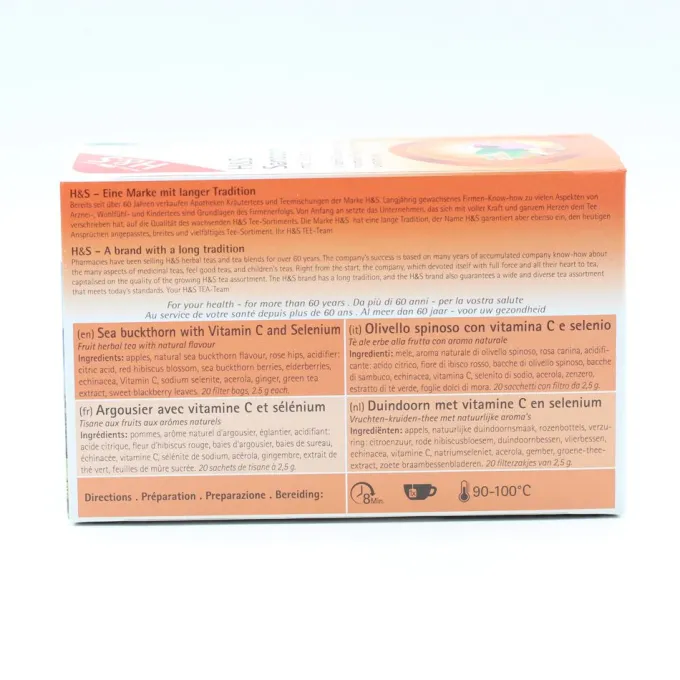 H&S Sanddorn m.Vitamin C und Selen Filterbeutel 20 Stück