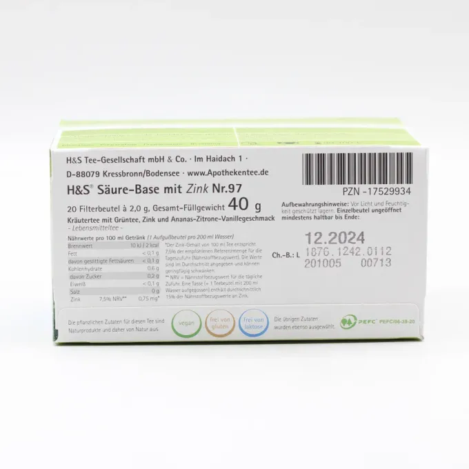 H&S Säure-Base m.Zink Filterbeutel 20 Stück