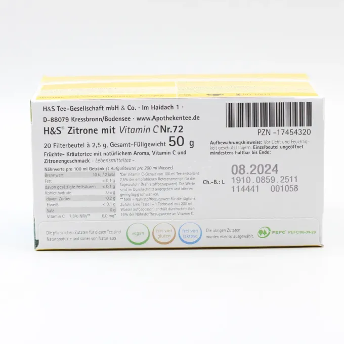 H&S Zitrone mit Vitamin C Filterbeutel 20 Stück