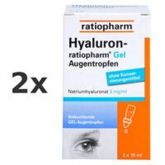 HYALURON-RATIOPHARM Gel Augentropfen Set 2x 20ml