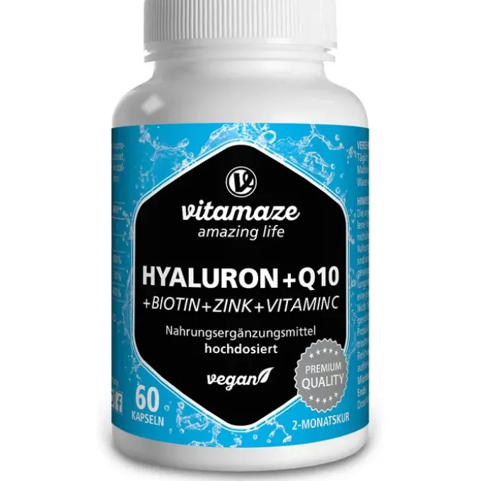 HYALURONSÄURE 200 mg hochdos.+Coenzym Q10 vegan 60 Stück