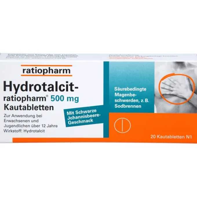 HYDROTALCIT-ratiopharm 500 mg Kautabletten 20 St
