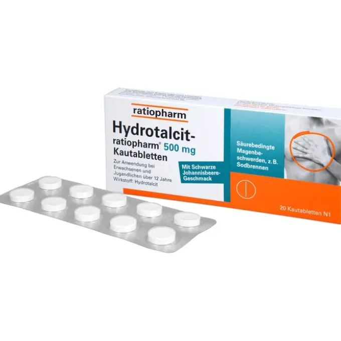 HYDROTALCIT-ratiopharm 500 mg Kautabletten 20 St