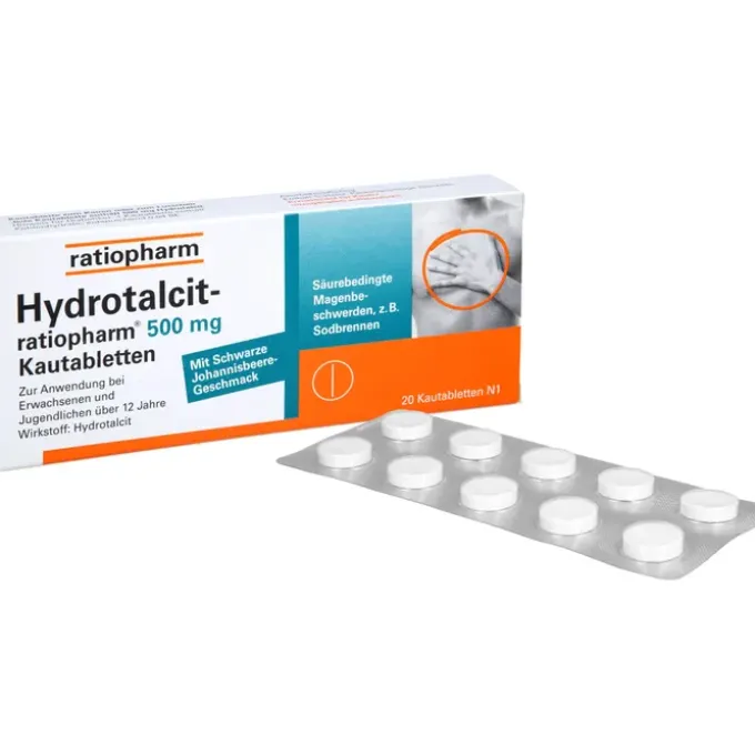 HYDROTALCIT-ratiopharm 500 mg Kautabletten 20 St
