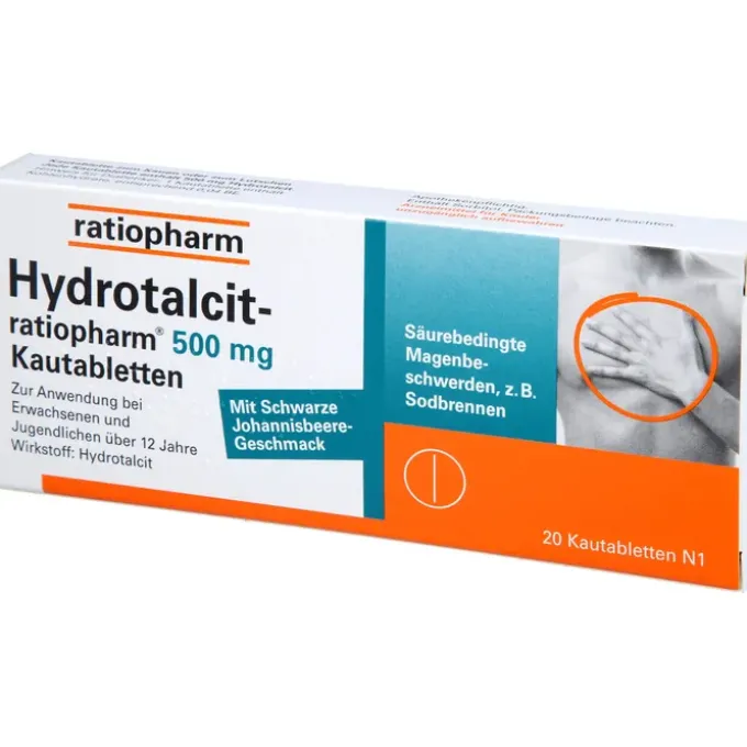 HYDROTALCIT-ratiopharm 500 mg Kautabletten 20 St