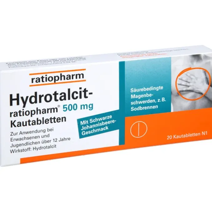 HYDROTALCIT-ratiopharm 500 mg Kautabletten 20 St