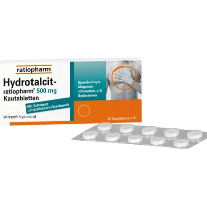 HYDROTALCIT-ratiopharm 500 mg Kautabletten 20 St