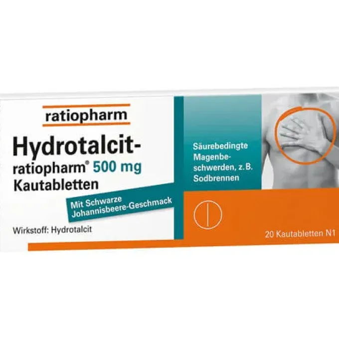 HYDROTALCIT-ratiopharm 500 mg Kautabletten 20 St