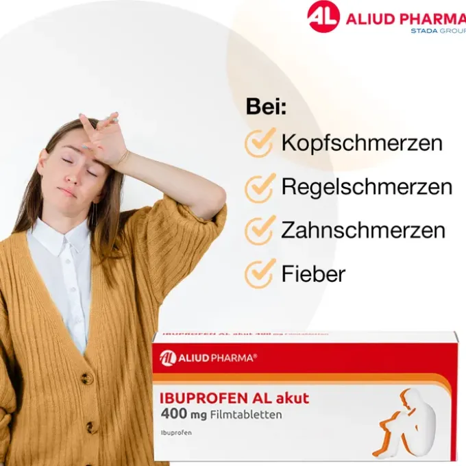 Ibuprofen AL akut 400 mg Filmtabletten bei akuten Schmerzen 10 St